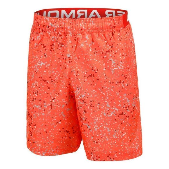 Under Armour Men's Orange Red Woven Elastic Waist Adaptive Shorts Size Small - Picture 1 of 11